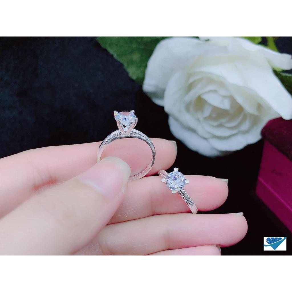 Nhẫn nữ bạc ta mặt đá MS45a