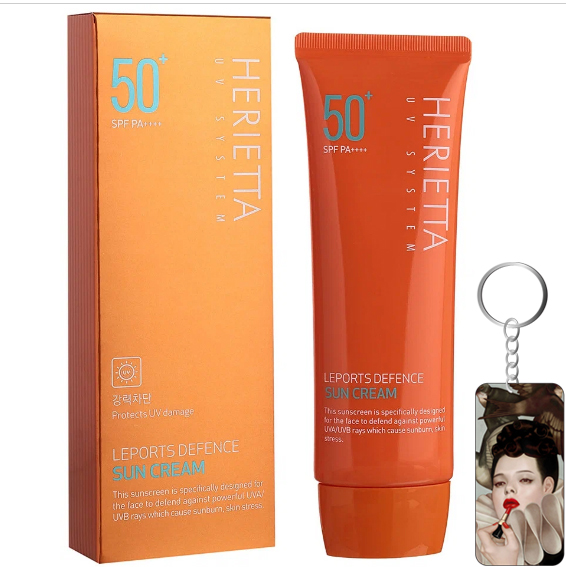 Kem chống nắng thảo dược phổ rộng Welcos Herietta UV System Leports Defence Sun Cream SPF50 PA+++ Hàn Quốc 70ml tặng móc khóa