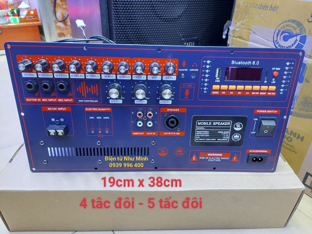 Mạch Công suât loa Kéo DSP 5 tấc đôi / 4 tấc đôi 500W