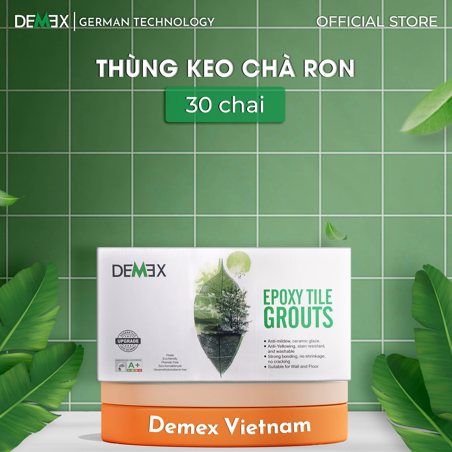 Thùng Keo Chà Ron 2 Thành Phần - Keo Chít Mạch Chống Thấm, Không Chứa Chất Gây Ung Thư