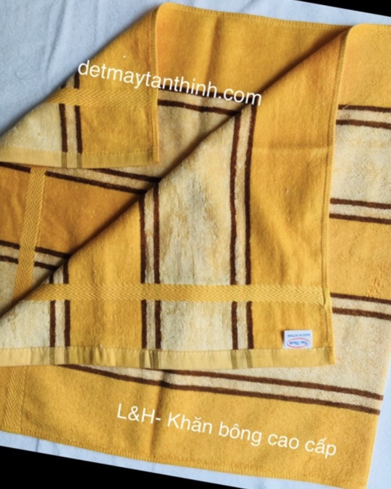 Khăn tắm 100% cotton kẻ sọc Tân Thịnh, KT 50x100cm