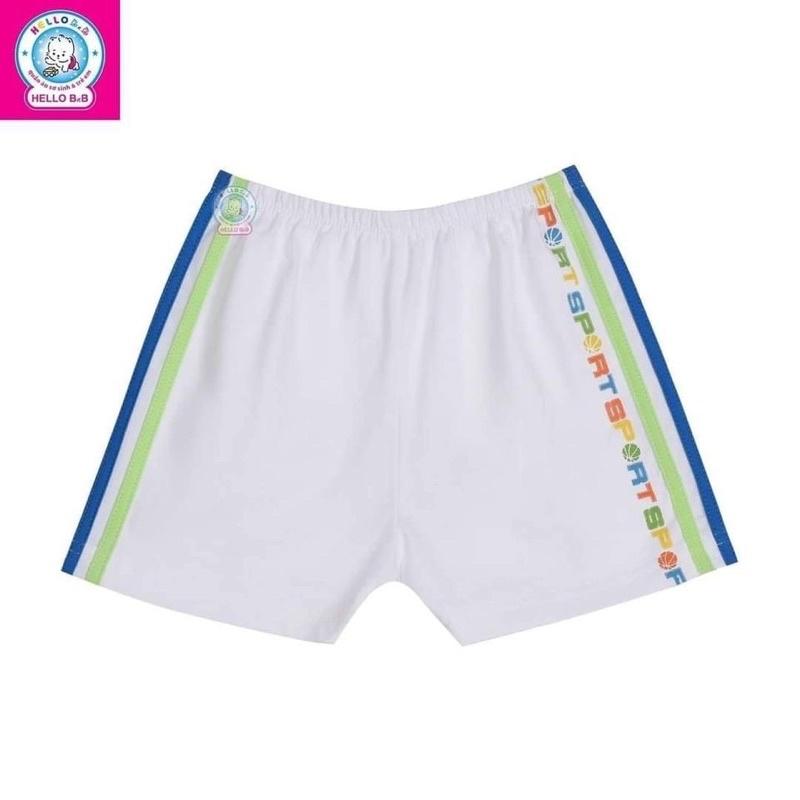 Size bé 6-35kg Quần ngắn trắng 3 sọc bé trai Hello B&amp;B | ShopHelloBB - Kiddy and Mommy