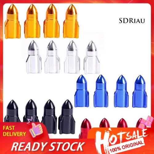 Bộ 4 Nắp Van Bánh Xe Hình Tên Lửa Chất Liệu Hợp Kim Nhôm