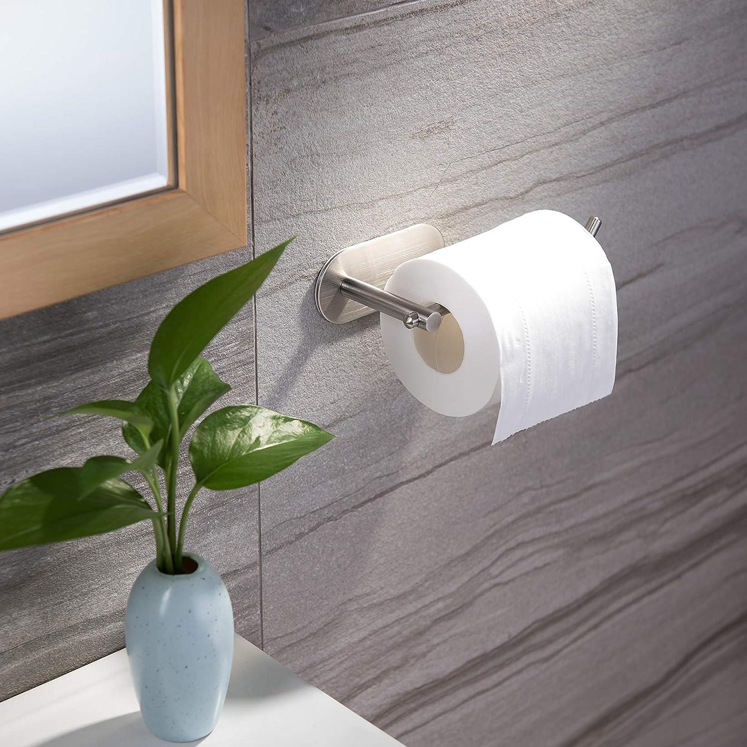 Người giữ giấy vệ sinh -Bản thân chất kết dính Nhà vệ sinh Giá đỡ cho phòng tắm Stick trên tường bằng thép không gỉ được chải