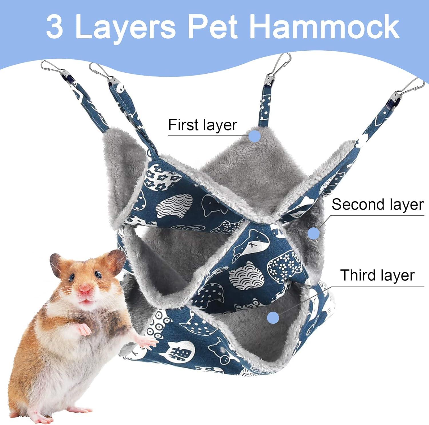 Võng thú nhỏ 3 tầng võng thú cưng hamster võng ngủ mềm mại ấm áp và thoải mái võng gặm nhấm.