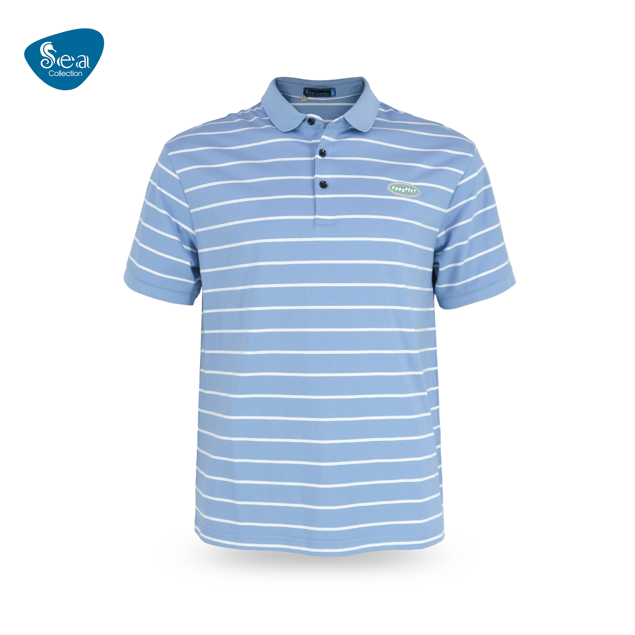 Áo thun polo nam Sea Collection sọc thêu Pros 9025