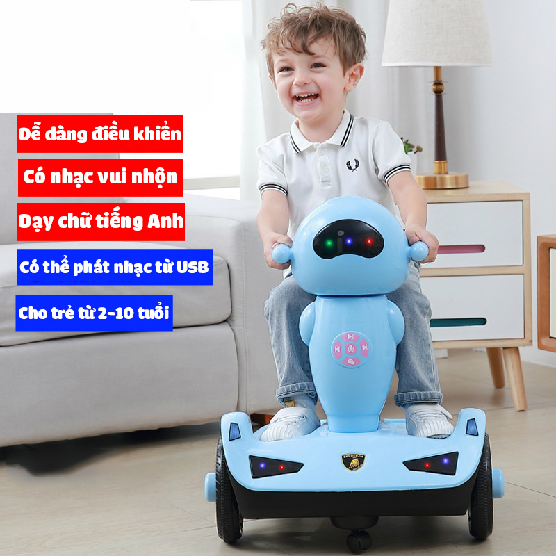 Xe điện tự lái kèm điều khiển từ xa cho bé 2-10 tuổi LL-G2 có nhạc và đèn vui nhộn