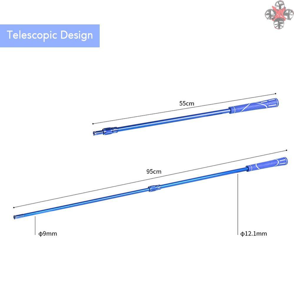 TOP 55 - 95cm Telescopic Aluminum Baiting Throwing Stick Handle with 2 Baiting Spoons Bait Throwers