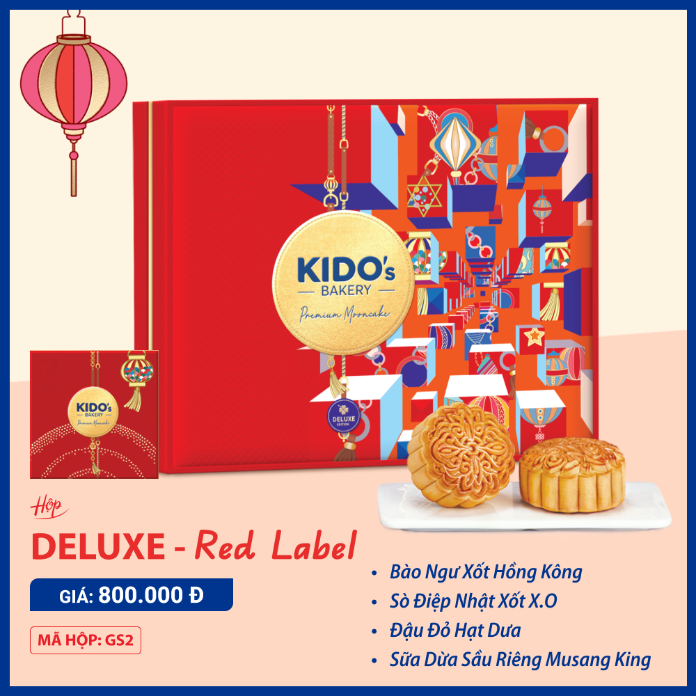 Hộp 4 Bánh Trung Thu KIDO - DELUXE Red Label ( Hộp quà tặng cao cấp )