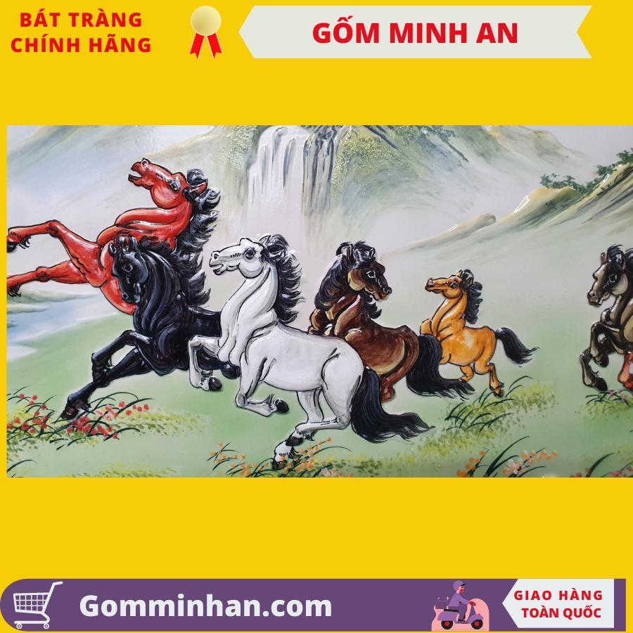 Tranh Gốm Tranh Sứ Mã Đáo Thành Công- Gốm Sứ Bát Tràng- Gốm Minh An