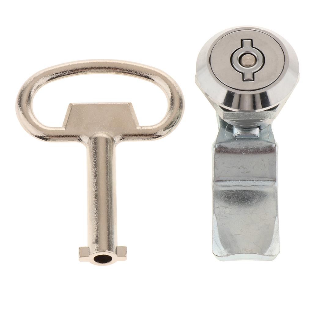 2 Electric Door Cabinet Cam Cylinder Flat Lock Shockproof Security Latch Key