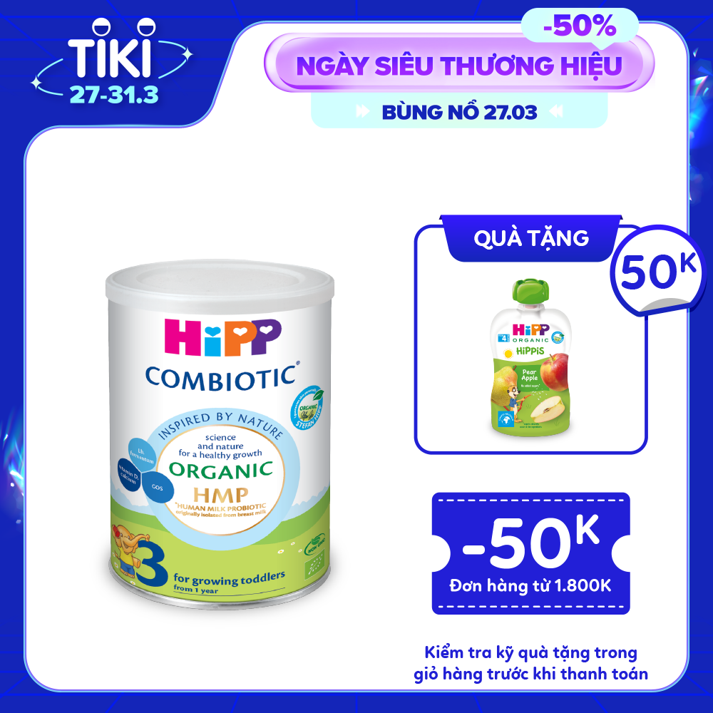 Sữa bột công thức HiPP 3 Organic Combiotic 350g