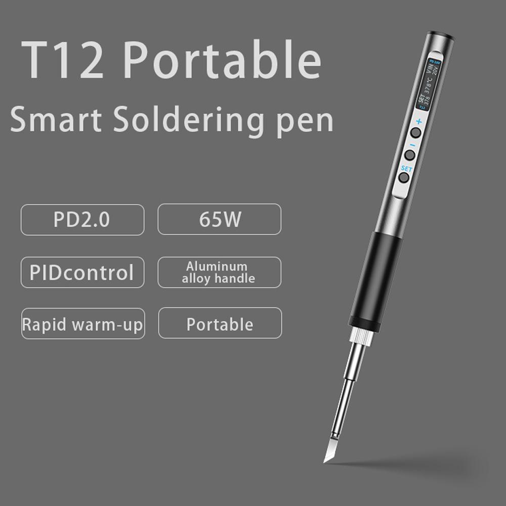 Intelligent Electric Soldering Iron Portable 65W Soldering Station OLED Display Full Metal CNC Housing with Temperature Adjustment Function Type-C Interface