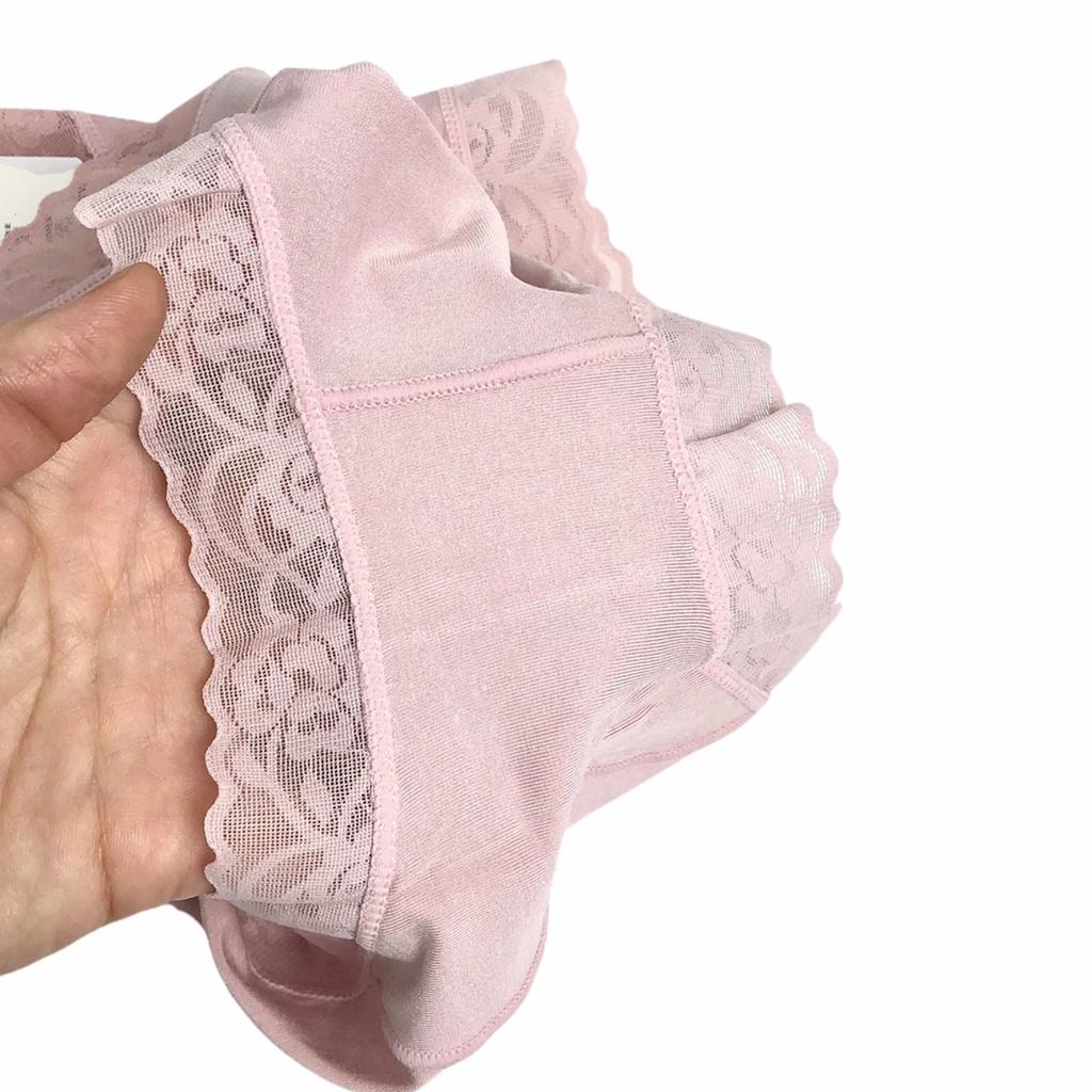 Quần Lót Nữ Trơn Cotton Viền Ren Mềm Mịn Co Giãn Cao Cấp PINKBOUTIQUE QL 2022