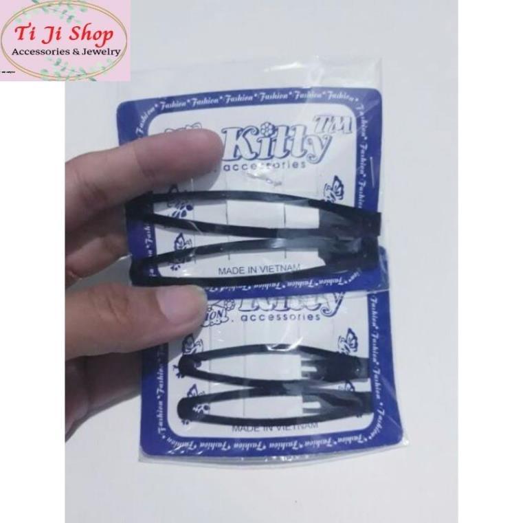Kẹp mái trơn màu đen