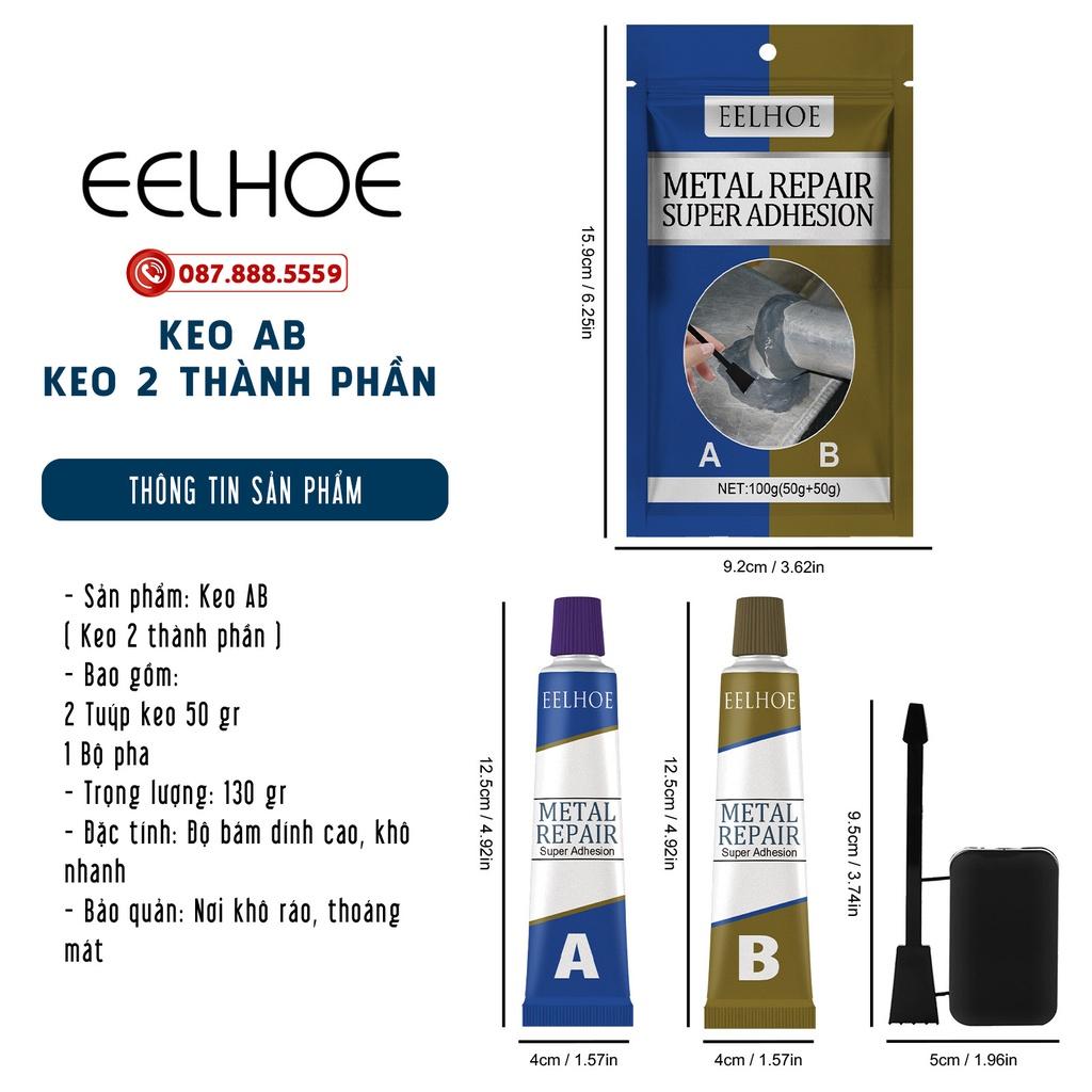Keo AB chịu nhiệt 100gr ️FREESHIP️ keo dán sắt siêu dính - keo vá vết nứt vết thủng kim loại siêu chắc