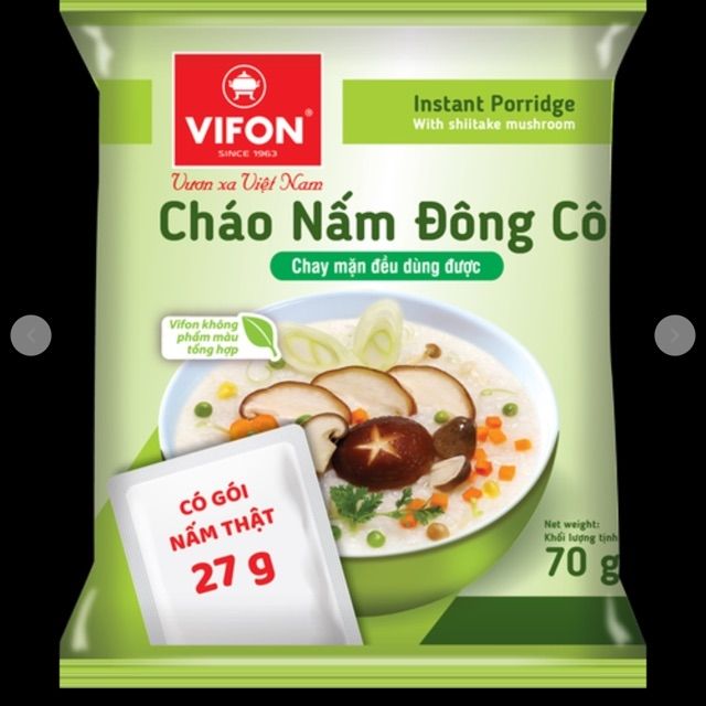 Cháo NẤM ĐÔNG CÔ _ VIFON - NỬA THÙNG - 25 GÓI