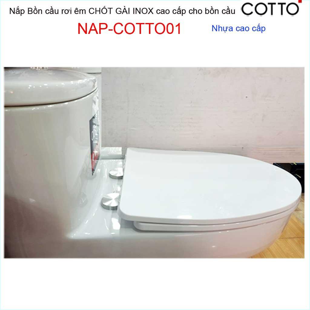 Nắp đậy cho bồn cầu 1 khối Cotto Thailand , nắp bồn cầu khối NAP-COTTO01 nhựa dày siêu bóng