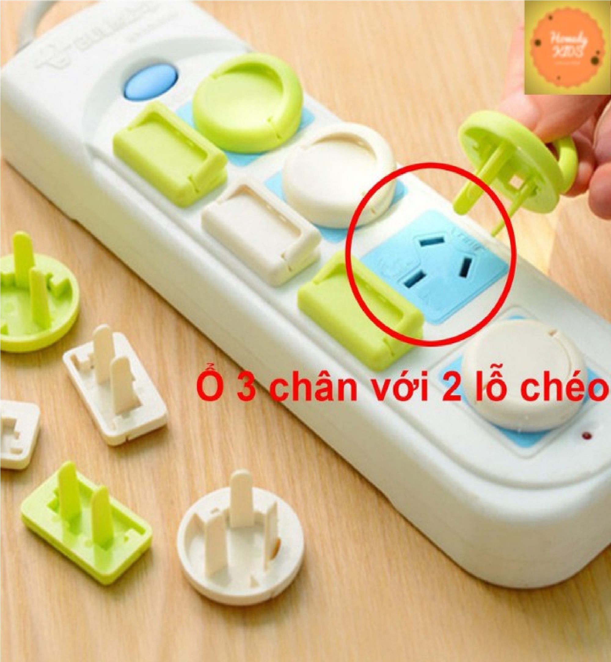 Set 10 nút bịt ổ điện 2 chấu có tay cầm