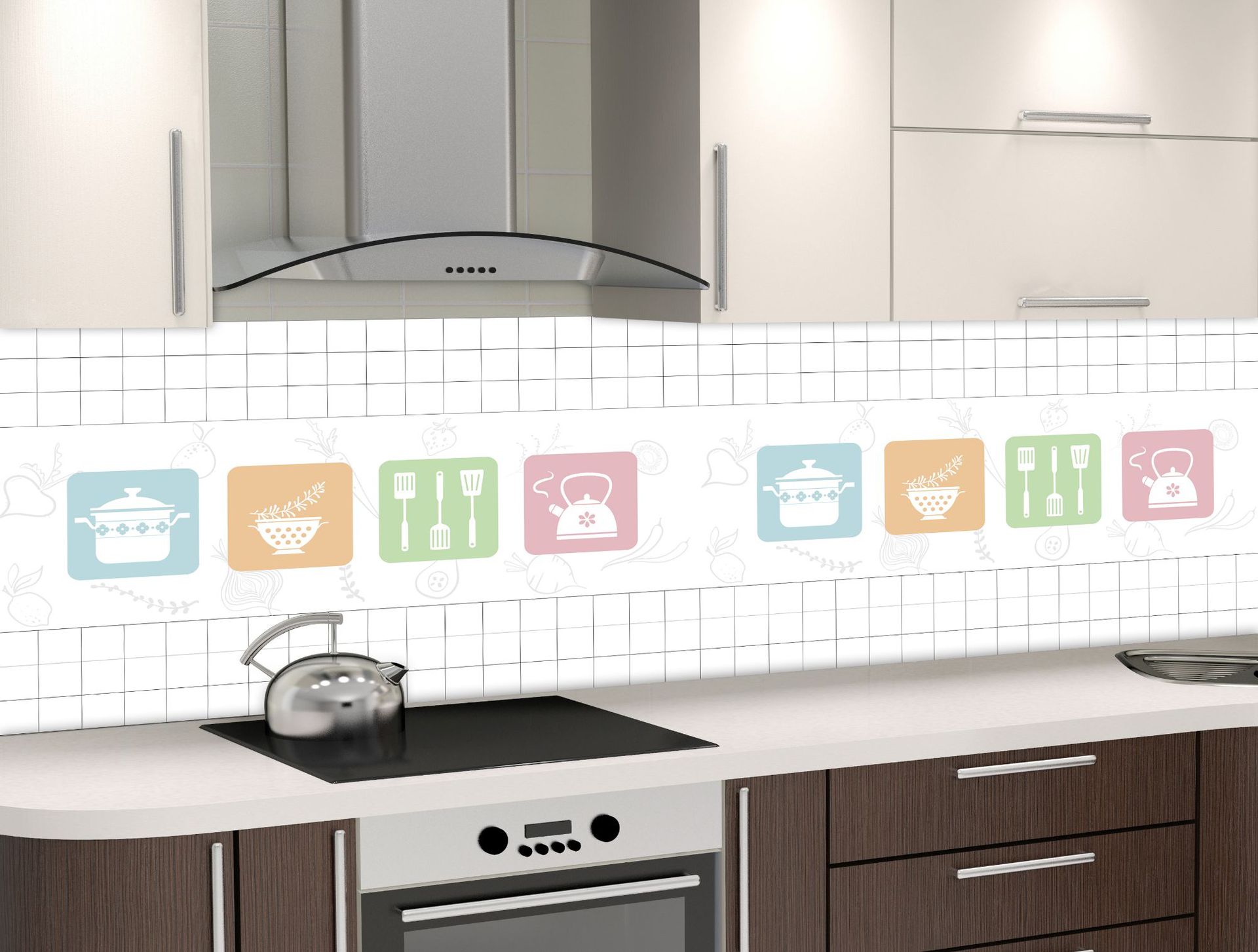 Combo 3 mét giấy dán bếp, decal dán bếp tráng nhôm KHUNG HÌNH MÀU khổ 60cm có keo sẵn