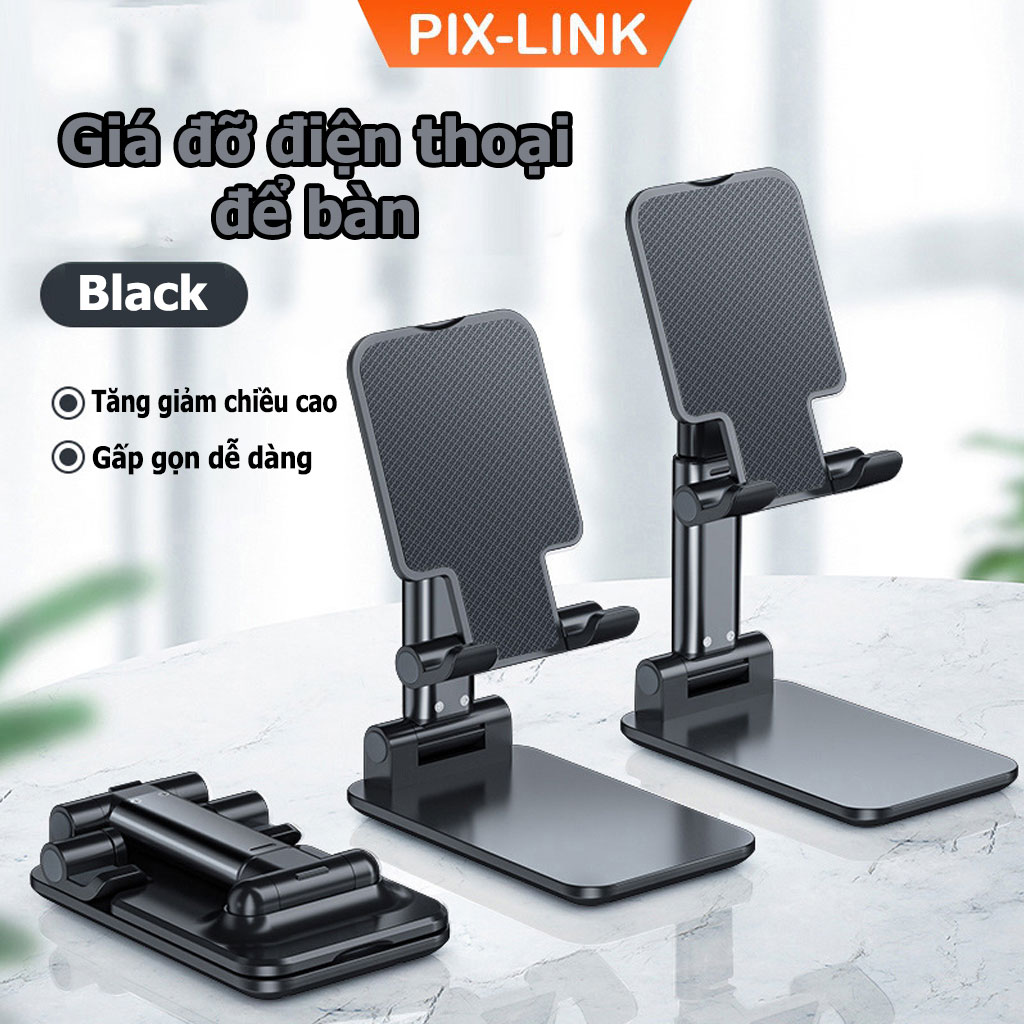 Giá đỡ điện thoại, máy tính bảng để bàn có thể gập gọn, giá kệ điện thoại  Pixlink G201 - Hàng chính hãng / Hàng Nhập Khẩu