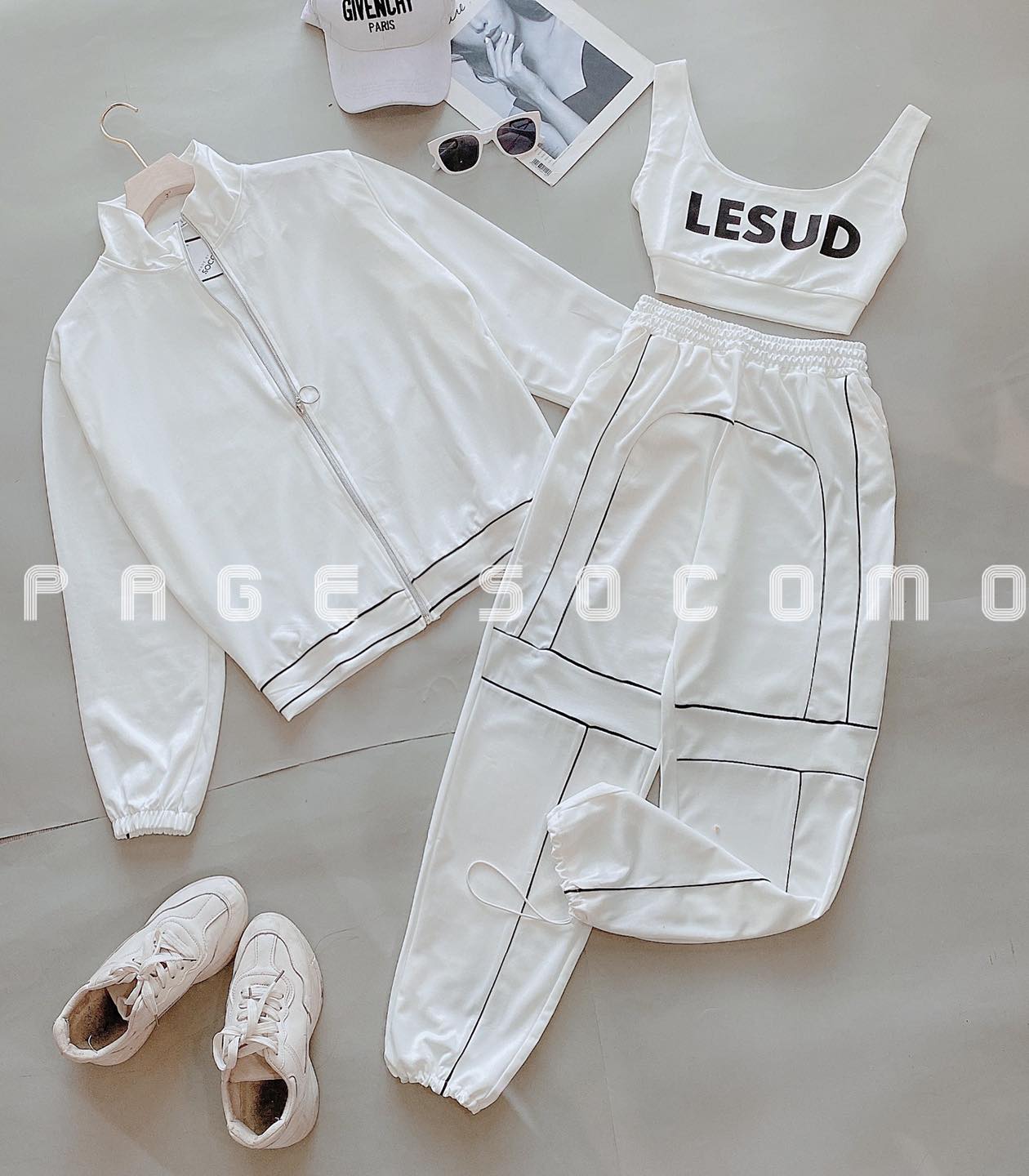 Set bộ thể thao nữ 3 món thu đông chất umi nhà Socomo B722022