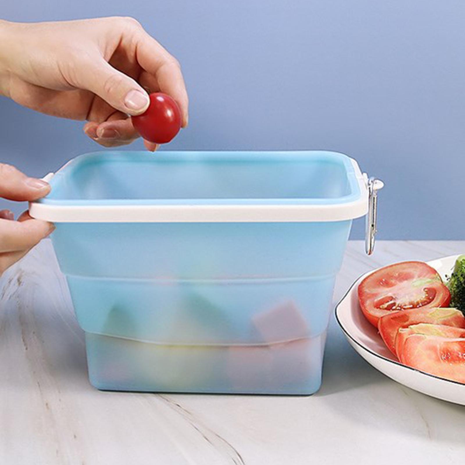 Food Storage Case Foldable Holder Silicone Fruits Bag for Fridge Bag Box Kitchen Organizer