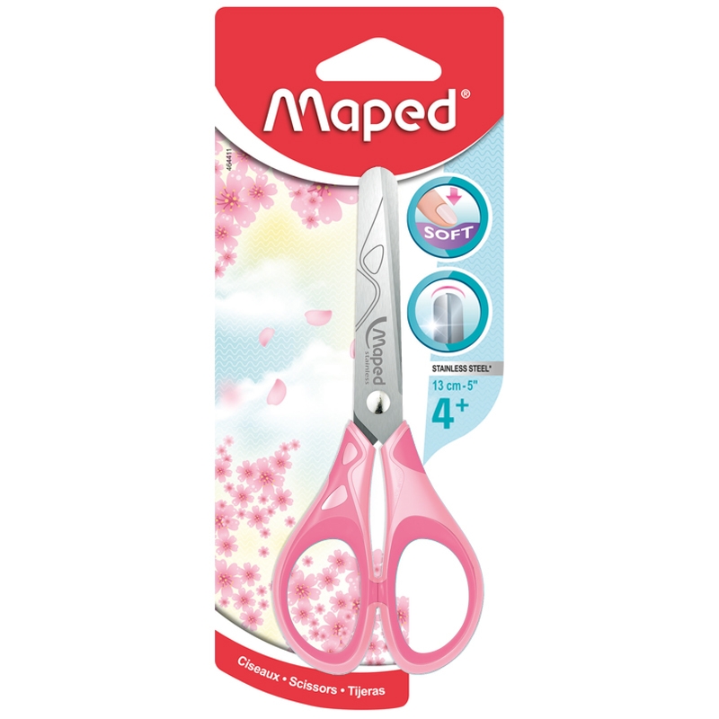 Kéo Học Sinh Maped Pulse Soft Pastel 13cm 464411 - Màu Hồng