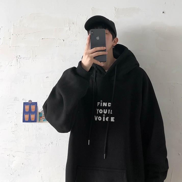 Áo hoodie nỉ unisex nam nữ Find Your Voice form dáng rộng freesize oversize thời trang Thu Đông phong cách Hàn Quốc