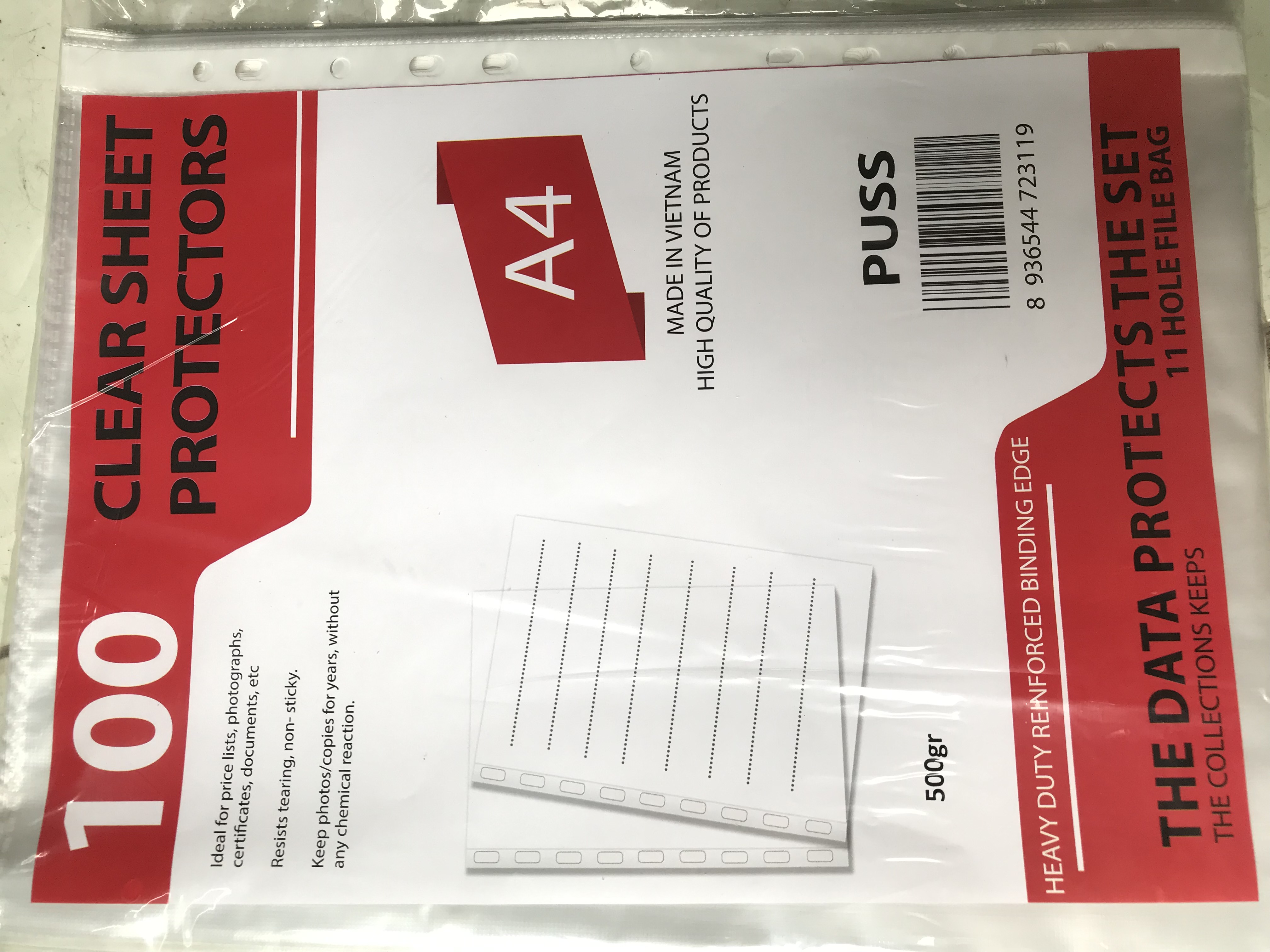 Bìa lỗ Puss 400gr - Xấp 100 tờ dày