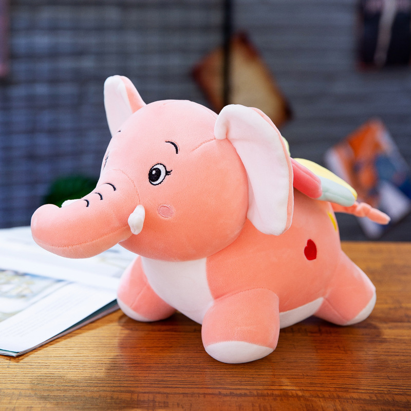 Gấu Bông Voi Cánh Tiên Lưng Tim Dễ Thương Siêu Mềm Mịn (25cm---&gt;40cm) Vải Miniso 4 Chiều Mềm Mại Êm Ái, Hàng Cao Cấp