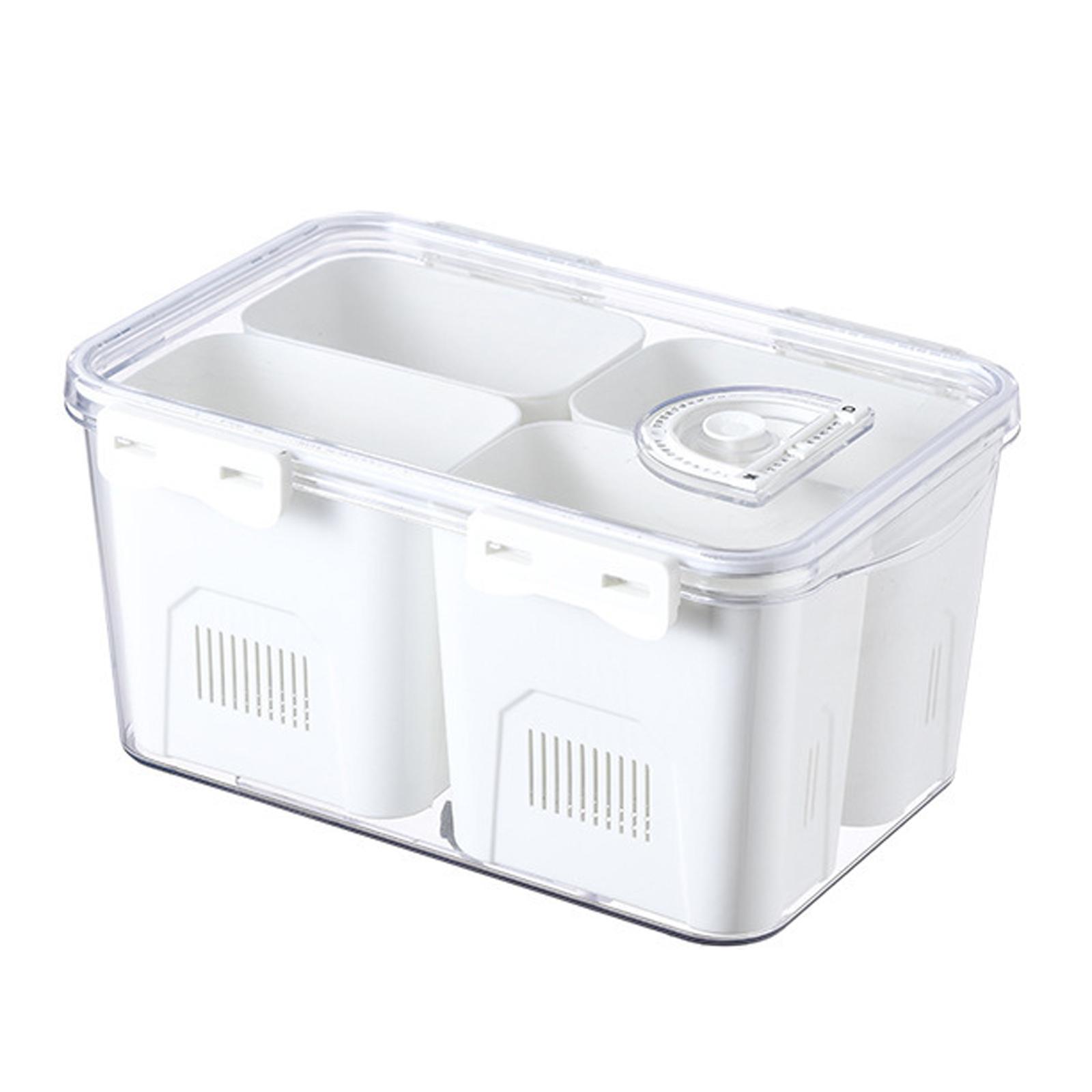 Refrigerator Storage Box Colander Bin Fridge Organizer Stackable Container White