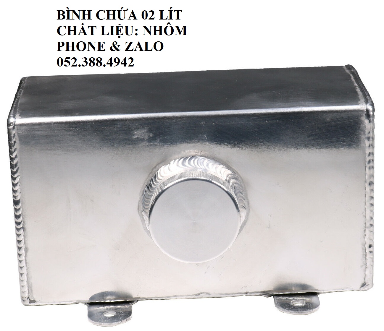 Thùng chứa dung dịch rửa kính xe hơi.  Chất liệu: NHÔM. Dung tích: 02 LÍT.  English.  Car Washers Wash Bottle.  Aluminium Windscreen Wash Bottle 2L Polished Intercooler Spray Tank Universal Car Parts.