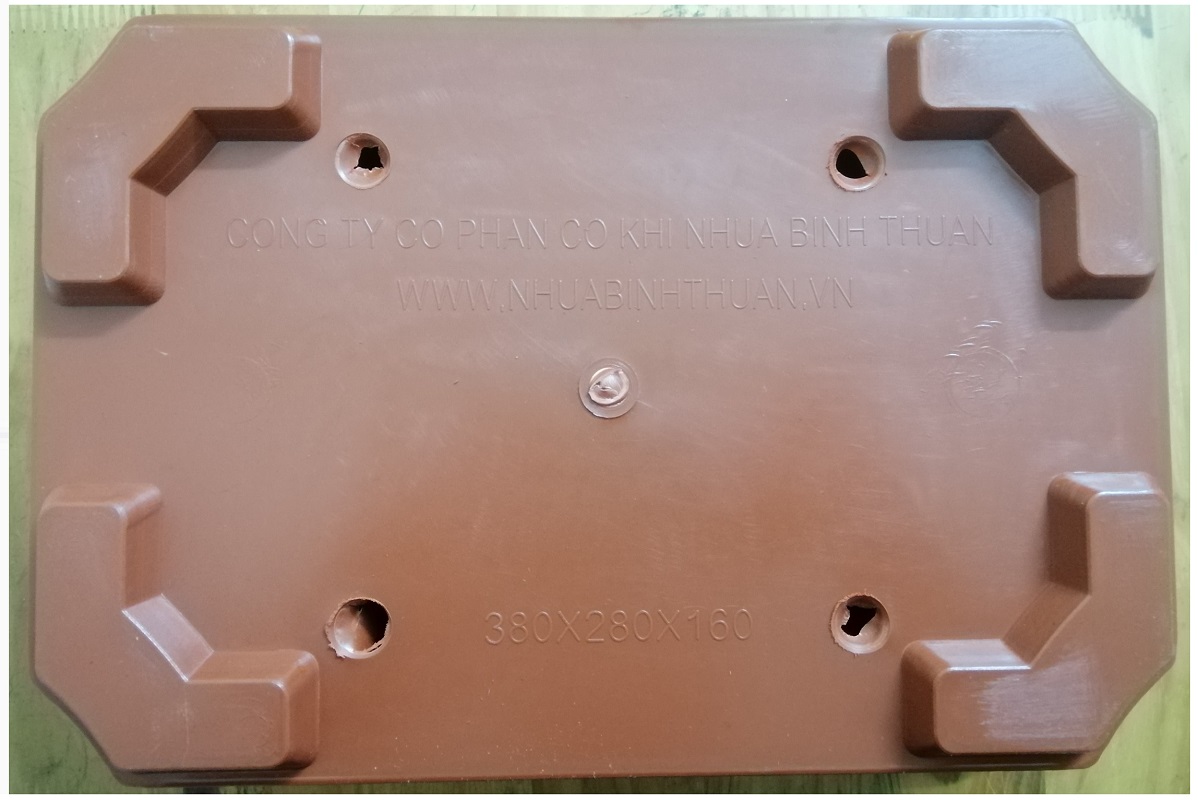 3 Chậu Nhựa Trồng Cây Hình Chữ Nhật Màu Nâu Siêu Đẹp Kích Thước 380x280x160 - Sản Xuất Bởi NHỰA BÌNH THUẬN