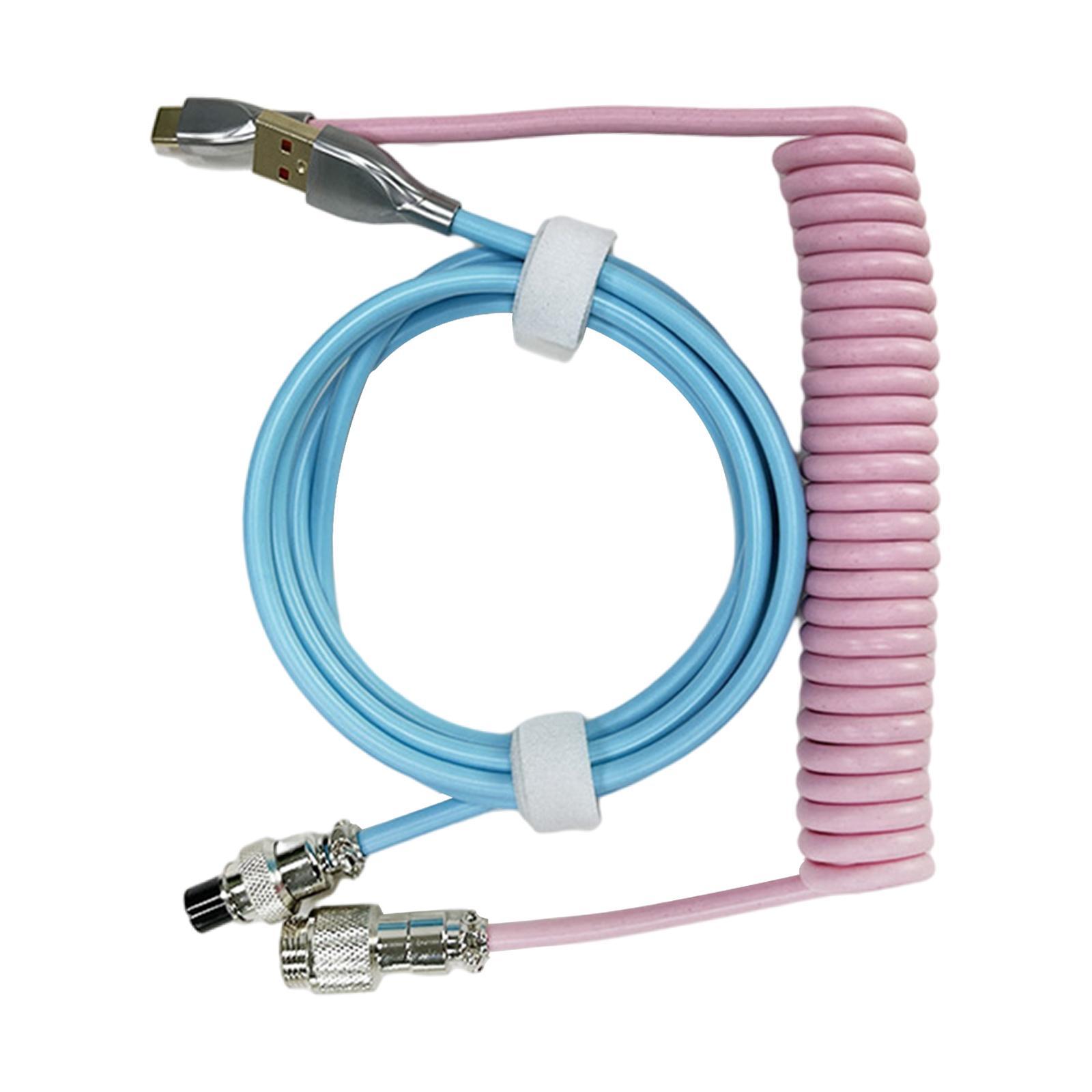 Coiled USB C Cable Wire, for Laptop Flexible USB A to USB C for Mechanical Keyboard