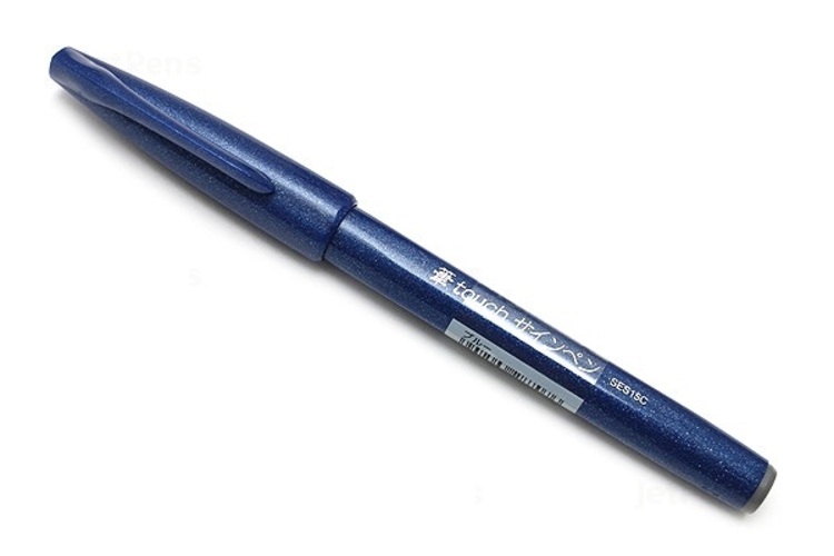 Bút lông viết chữ calligraphy Pentel Fude Touch Brush Sign Pen - Màu xanh dương (Blue)