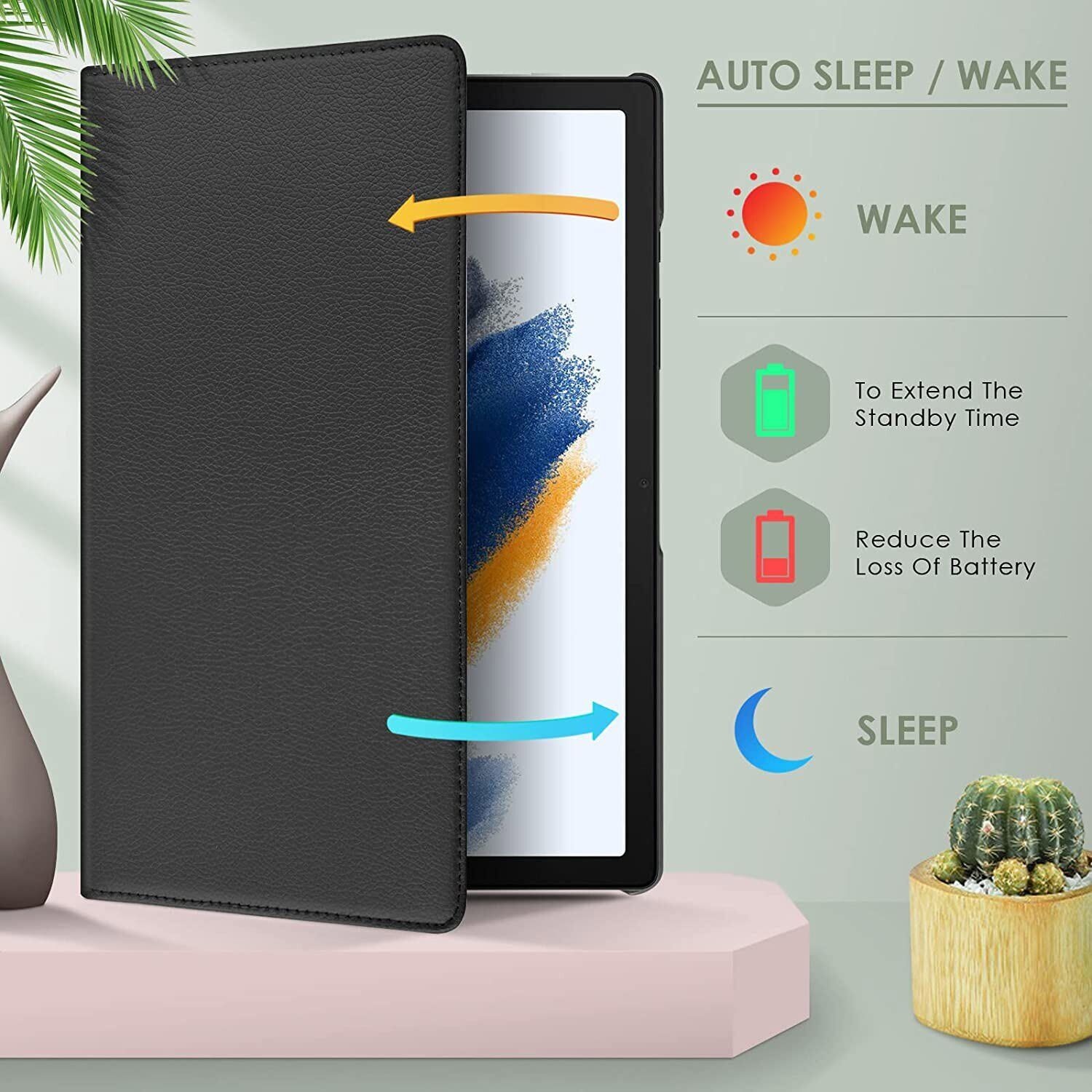 Case bao da chống sốc xoay 360 độ cho Galaxy Tab A8 10.5 inch 2022 hiệu HOTCASE Trang bị tính năng smart sleep, thiết kế siêu mỏng, gập nhiều tư thế, tản nhiệt tốt - hàng nhập khẩu