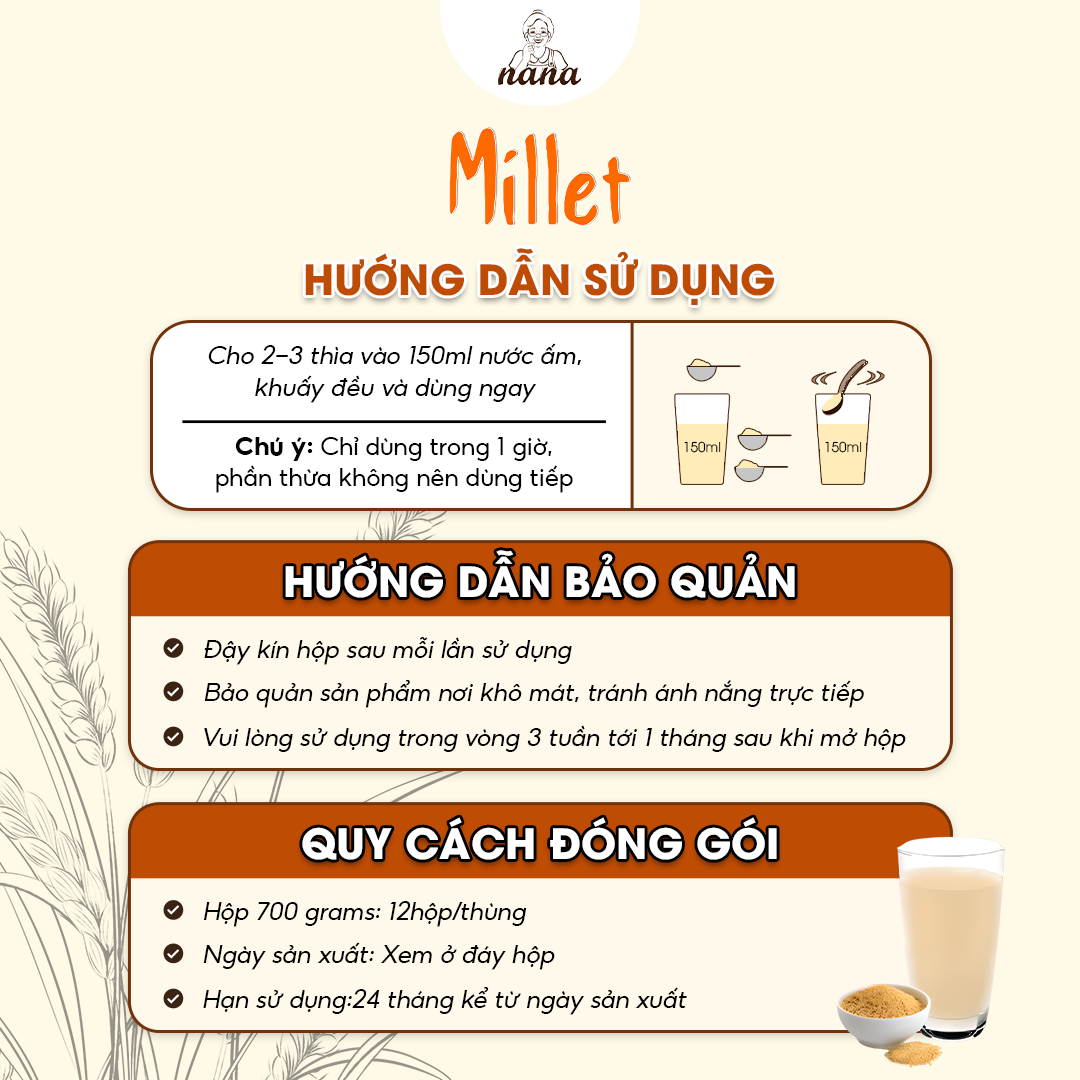 Thùng 12 Hộp Sữa Hạt Từ Gạo Lứt Hữu Cơ Nảy Mầm Millet 700g Vị Gạo Tự Nhiên Nhập Khẩu Malaysia Cho Trẻ Từ 3 Tuổi &amp; Cả Gia Đình