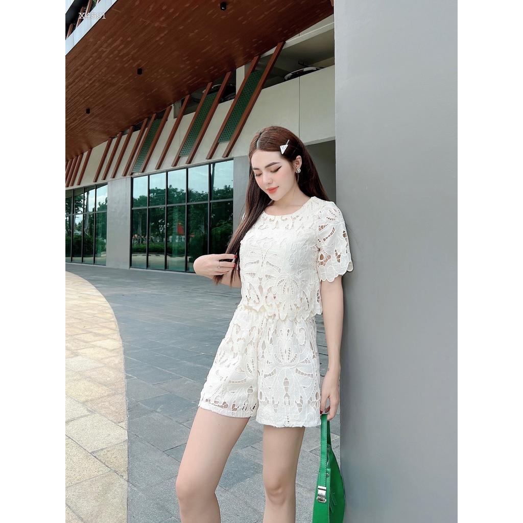 SET ÁO REN NỔI KÈM SHORT