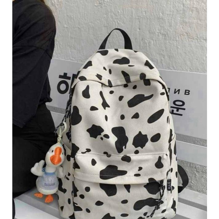 Balo ulzzang hoạ tiết bò sữa