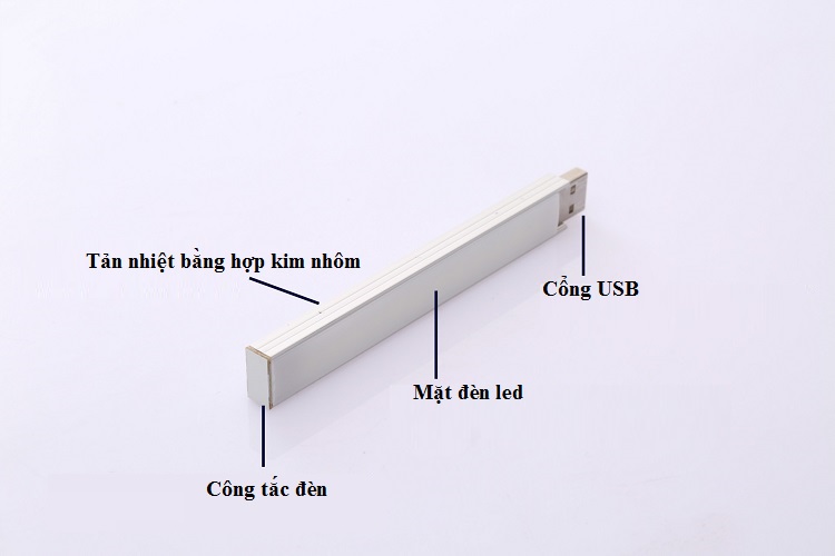 Đèn led sáng trắng đọc sách cảm ứng chạm thông minh cắm cổng USB(Tặng quạt sắt mini cắm cổng USB-màu ngẫu nhiên)