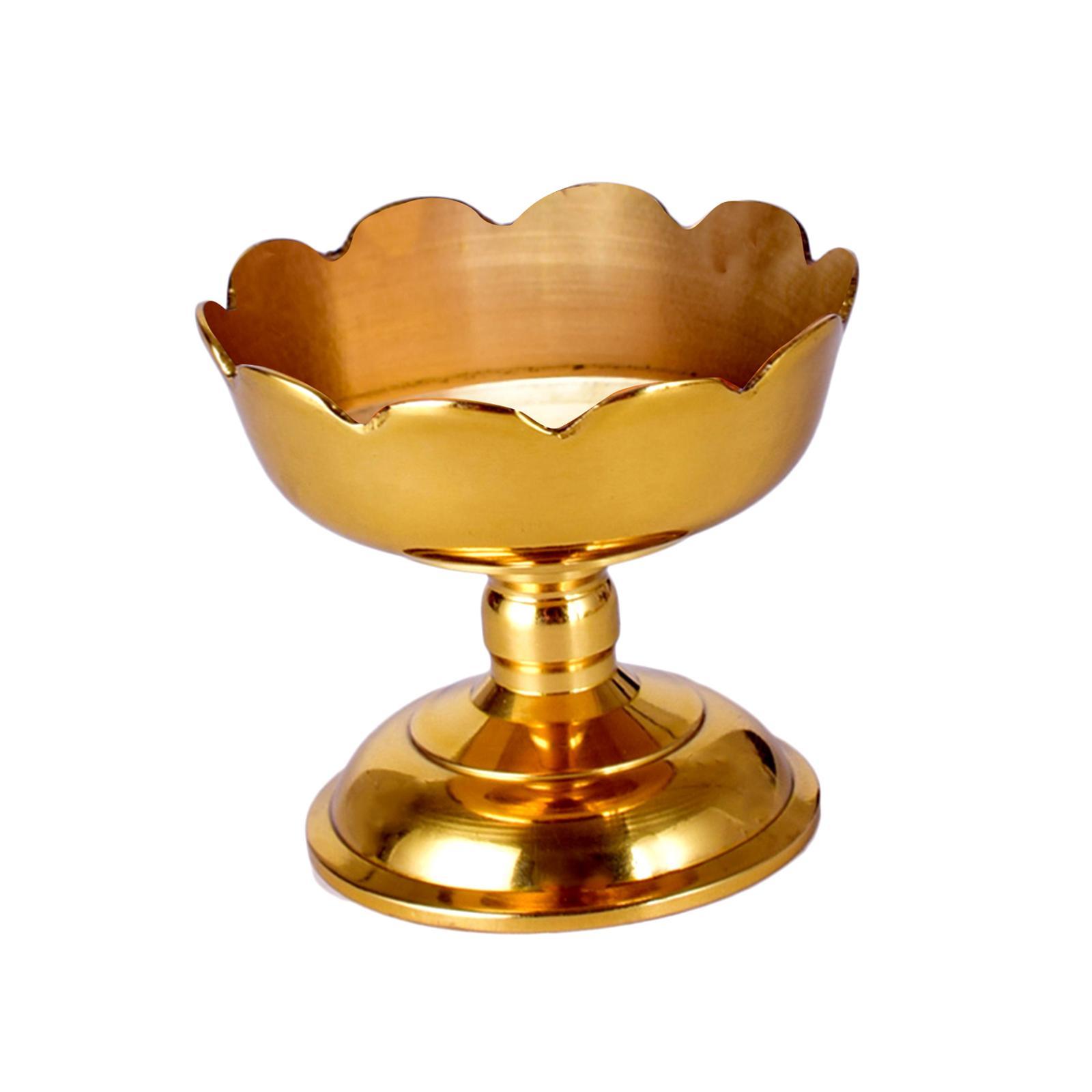 Metal Tibetan Ghee Lamp Holder Table Centerpiece Buddhist Light Holder