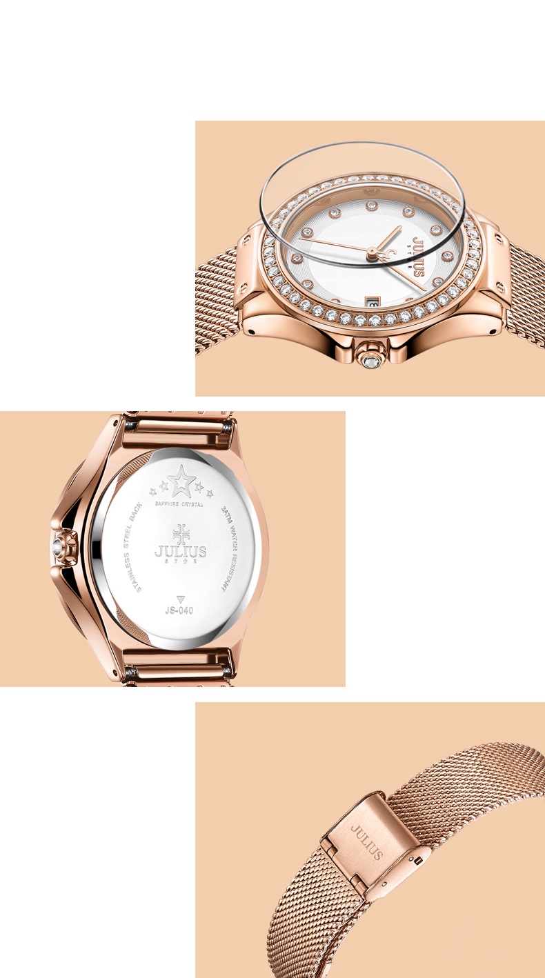 Đồng Hồ Julius Star JS-040 Sapphire Tặng Kèm Viền Mặt Đồng Hồ