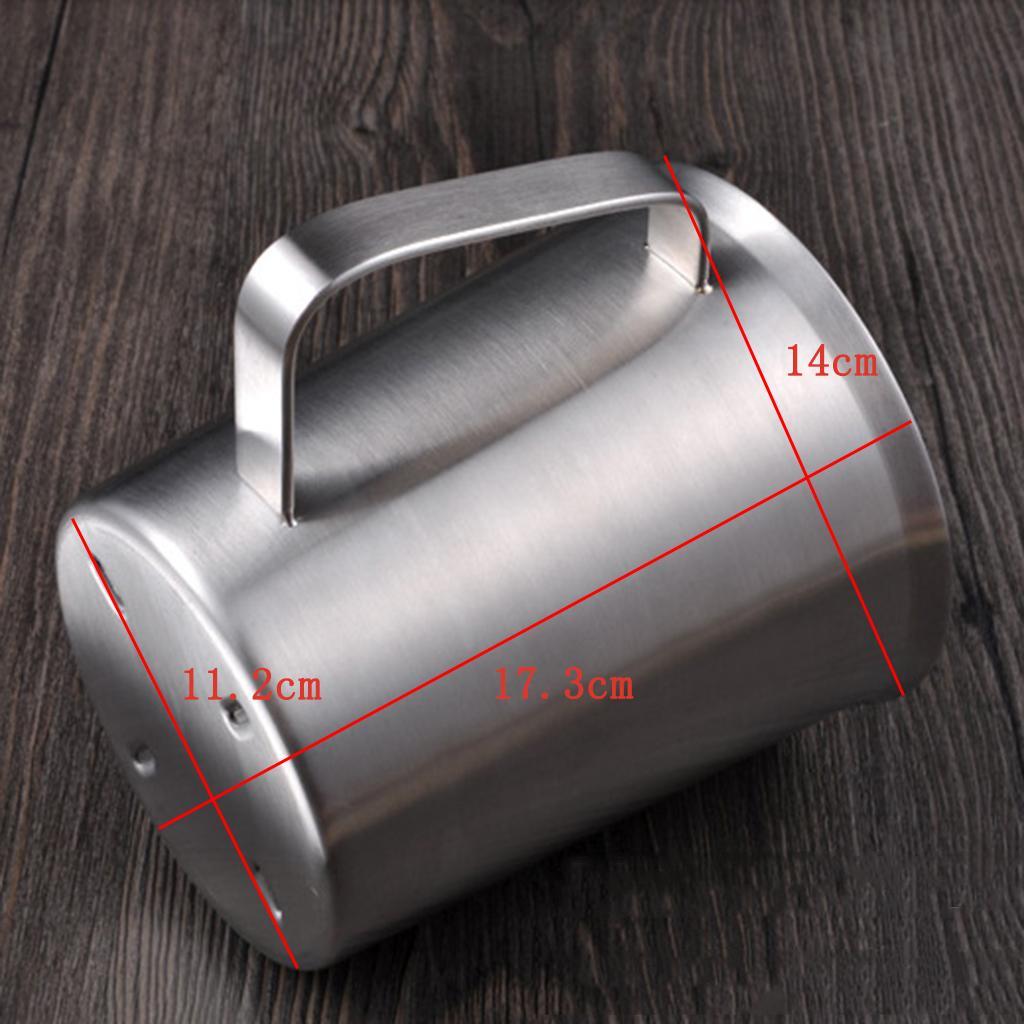 2x Stainless Steel Beer Camping Mugs Measuring Coffee Cup for Travel