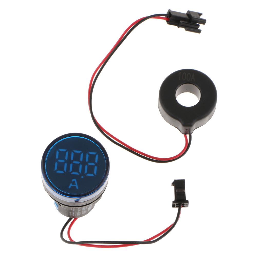 0-100A LED Digital Display Ammeter Current Meter Tester Ampere Meter Blue