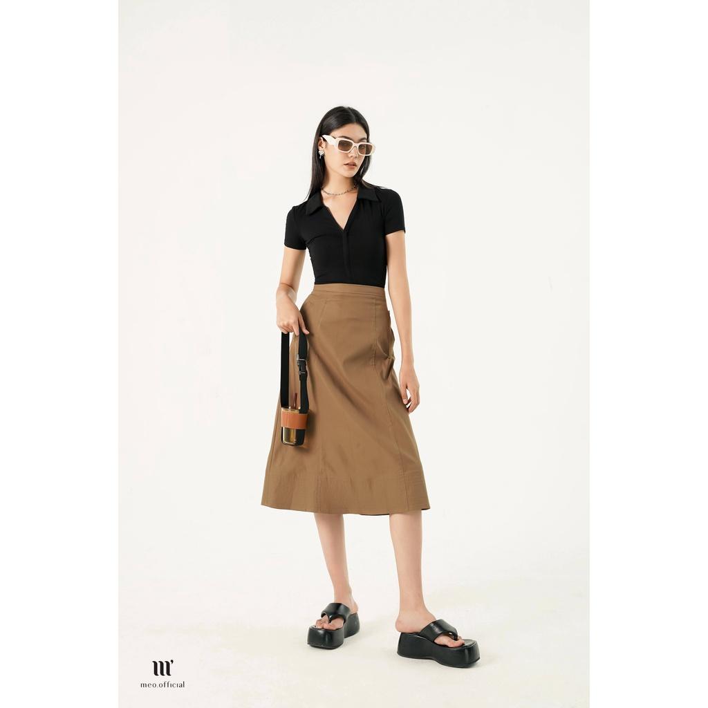 Chân váy nữ Méo shop dáng dài phối túi phong cách Hàn Quốc Fanmy