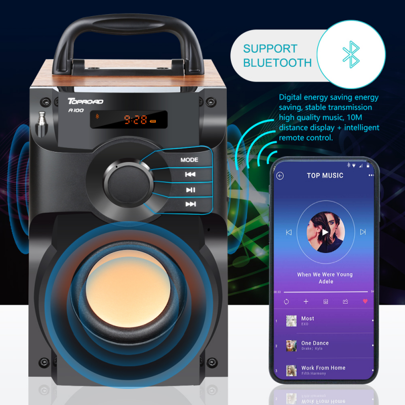 Loa loa loa Bluetooth không dây với loa âm thanh âm thanh di động mic
