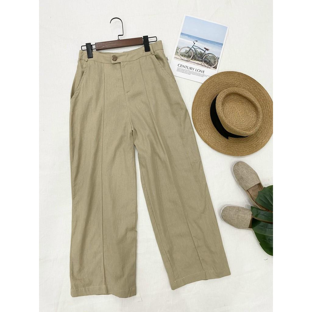 Quần LINEN dáng suông, ống rộng