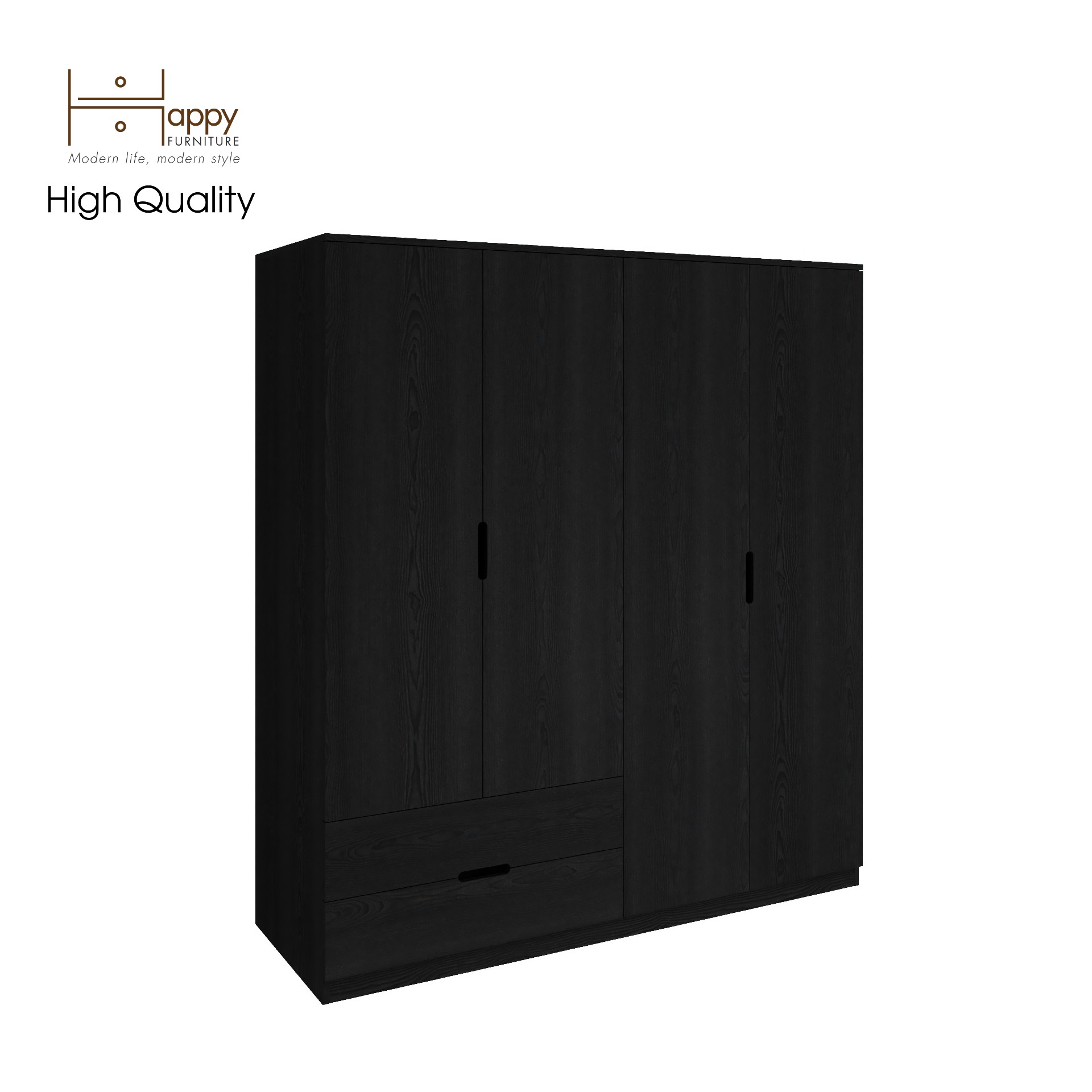 [Happy Home Furniture] MOLLY, Tủ quần áo 4 cánh mở - 2 ngăn kéo, 160cm x 54cm x 176cm ( DxRxC), TCM_109