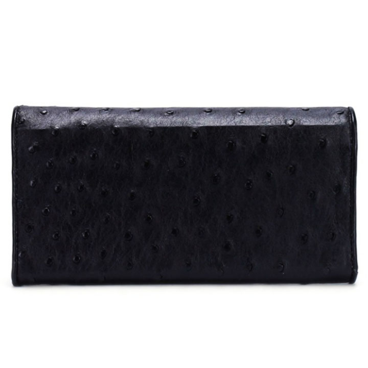 HJ3403-04-05-06 - Bóp da đà điểu 3 gấp nâu đỏ, vàng, đen, nâu đất